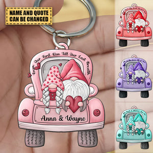 Personalized Couple Dolls Car-shaped Keychain