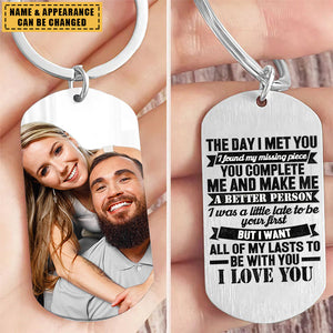 The Day I Met You I Found My Missing Piece - Personalized Keychain - Loving, Valentine Gift For Couples, Husband & Wife, Life Partners