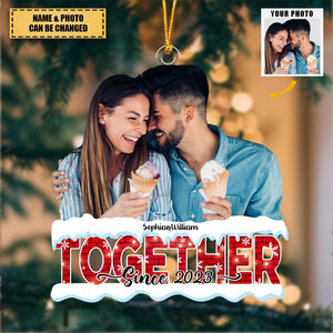 Together Since - Personalized Custom Photo Mica Ornament - Christmas Gift For Couple, Wife, Husband