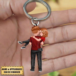 Embracing Doll Couple - Personalized Keychain