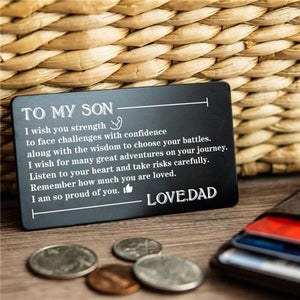 Dad To Son - Listen To Your Heart - Engraved Wallet Card