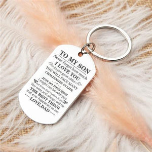 Dad To Son - Just Do Your Best - Inspirational Keychain