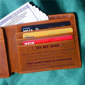 Daughter To Dad - Thank You for All You Do -  Leather Wallet