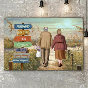 Personalized Canvas and Poster Family Gift For Old Couple Annoying Each Other For Many Years And Still Going Strong