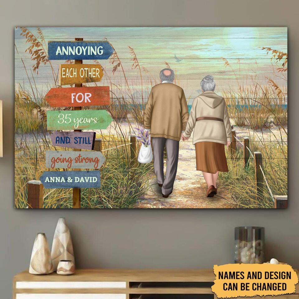 Personalized Canvas and Poster Family Gift For Old Couple Annoying Each Other For Many Years And Still Going Strong