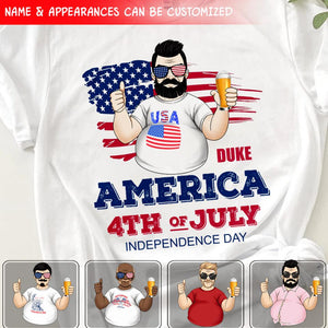 Happy Independence Day - Personalized T-Shirt, 4th Of July Shirt, Gift For Men