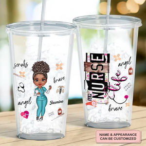 Personalized Acrylic Tumbler - Birthday, Nurse's Day Gift For Nurse, CNA, CMA, Doctor - Nurse Life Scrubs