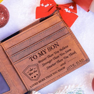 Dad To Son - Loved More Than You Know - Top-grain Leather Wallet