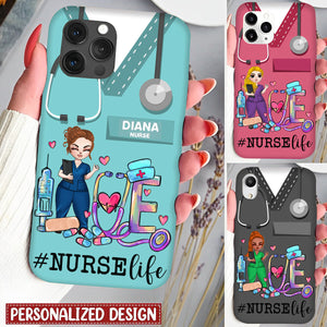 Personalized Clear Phone Case - Love Nurse Life - Perfect Gift For Nurse