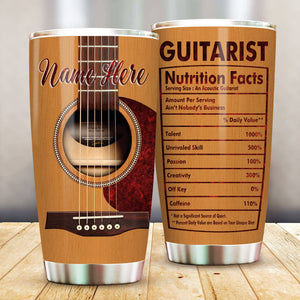 Personalized Guitarist Nutrition Facts Tumbler Cup Gift For Guitarist