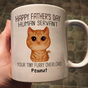 Watercolor Cute Cats Happy Father‘s Day Cat Human Servant Personalized Mug