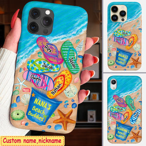 Personalized Phone case Nana's Beach Buddies Summer Flip Flop Perfect Gift for Grandmas Moms Aunties