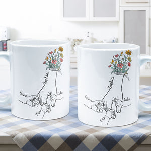 Holding Mom's/Dad's Hand - Personalized Mug