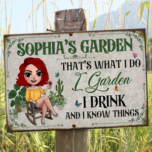 I Garden I Drink And I Know Things Personalized Gardening Metal Sign Gift For Gardening Lover