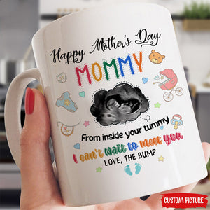 Personalized Gift For Future Mommy I Can't Wait To Meet You Mugs