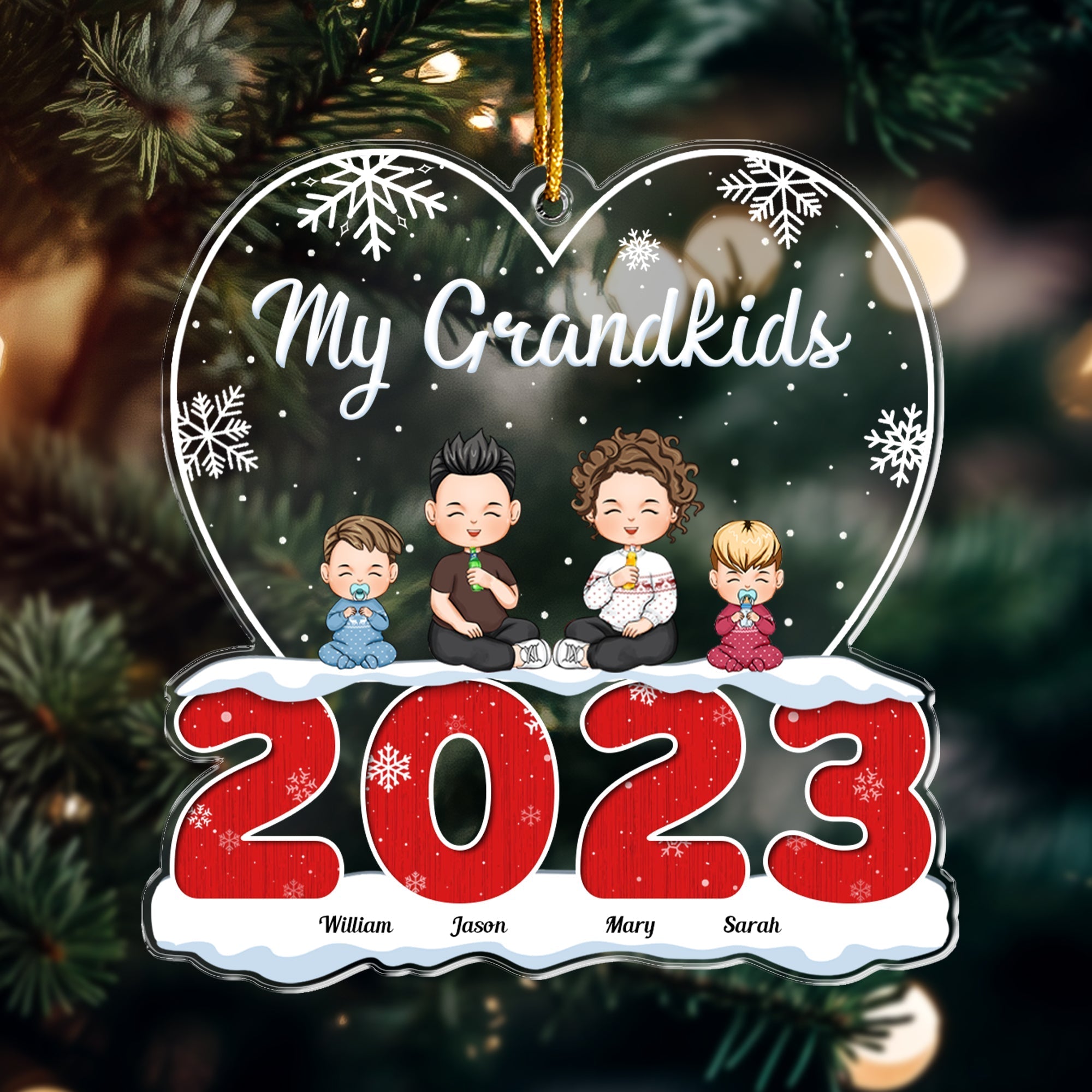 My Grandkids - Personalized 2023 Shaped Acrylic Ornament