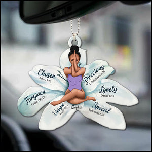 White Lily Flowers Chosen Precious Forgiven Lovely Personalized Car Ornament