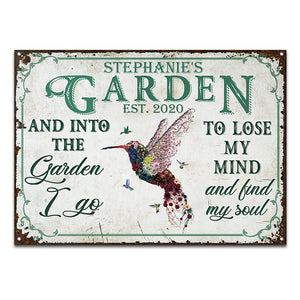 Personalized Garden Floral Art Find My Soul Custom Classic Metal Signs