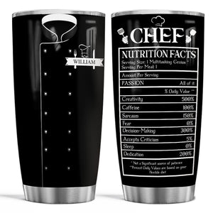 Personalized Chef Gifts For Women Men Chef Tumbler