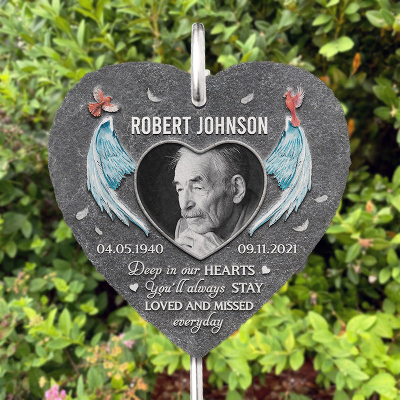 Custom Photo You Will Always Be Loved - Memorial Personalized Memorial Garden Slate - Sympathy Gift, Gift For Family Members