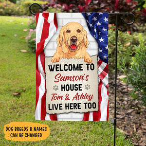 Welcome To The Dog House, Personalized Garden Flags, Decoration For Dog Lovers