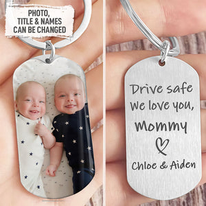 Personalized Keychain,Drive Safe I Love You, Gifts For Him, Custom Photo