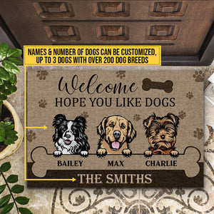 Welcome Hope You Like Dogs, Dog Welcome, Dog Lover Gift, Custom Doormat