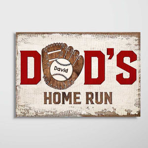 Baseball Dad‘s Home Run Personalized Horizontal Poster