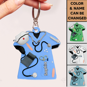 Personalized Nurse Scrubs Gift For Nurse Acrylic Keychain