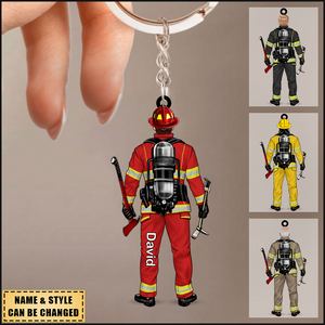 Personalized Firefighter Keychain - Gift for Firefighter