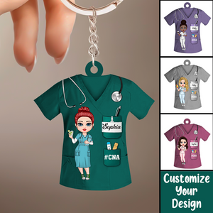 Nurse Life Pretty Doll Nurse Personalized Keychain