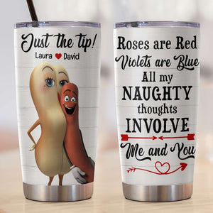 Personalized Funny Couple Tumbler - All My Naughty Thoughts Involve Me and You