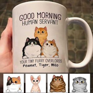 Good Morning Cat Human Servant Personalized Mug